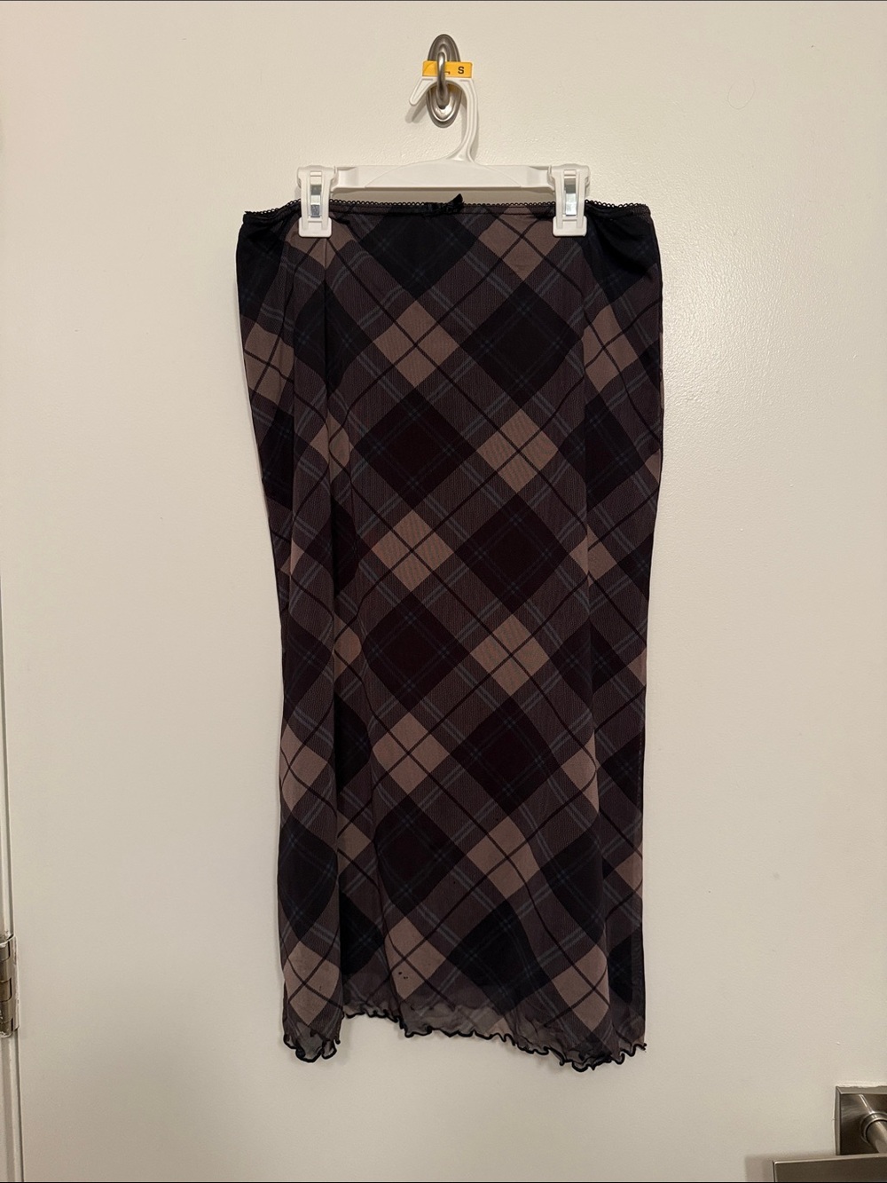 Urban Outfitters Plaid Maxi Skirt in Black and Brown
